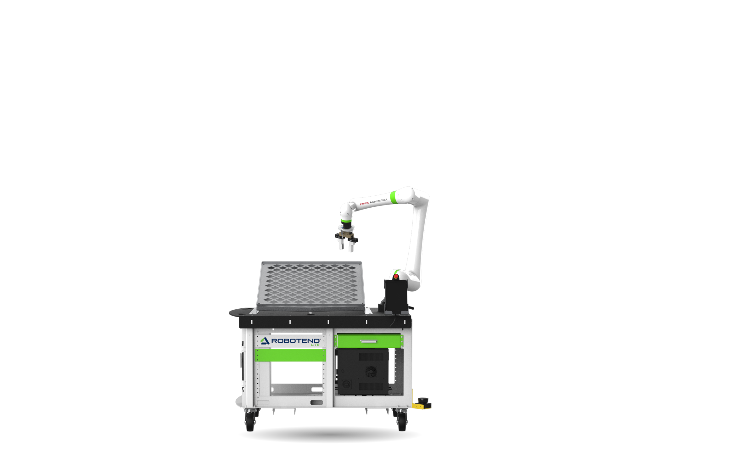 Robotend Lite cobot machine-tending cart